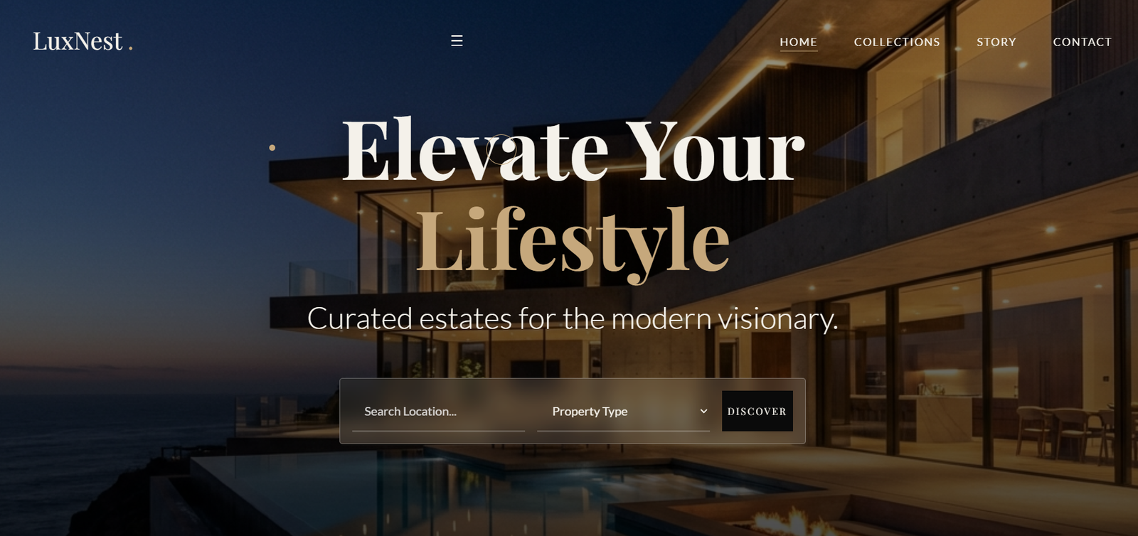 LUXNEST - HTML, CSS web development project