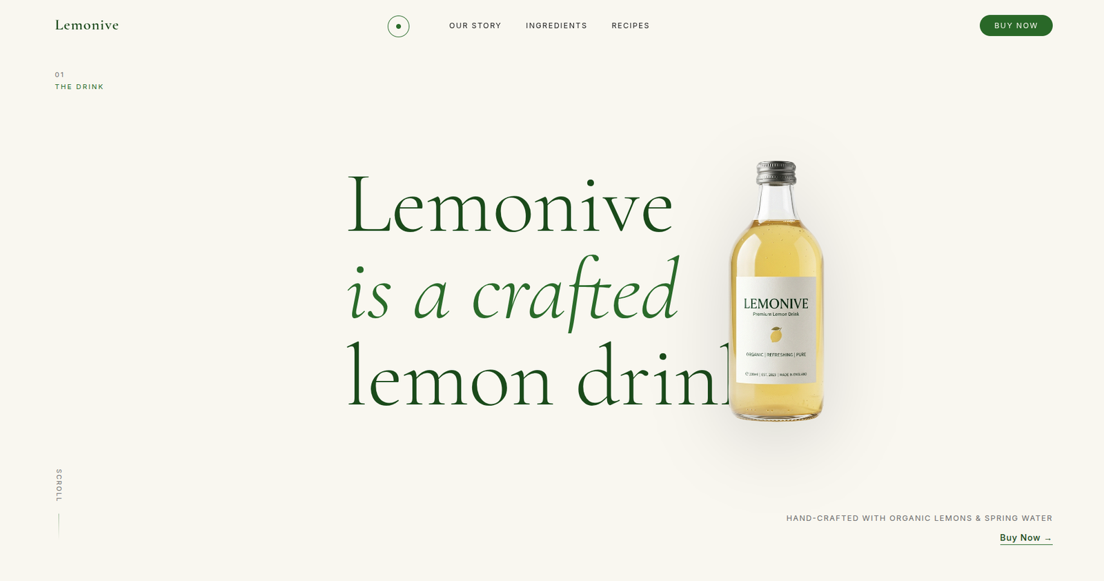 Lemonive Landing Page - html, css web development project